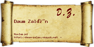 Daum Zalán névjegykártya